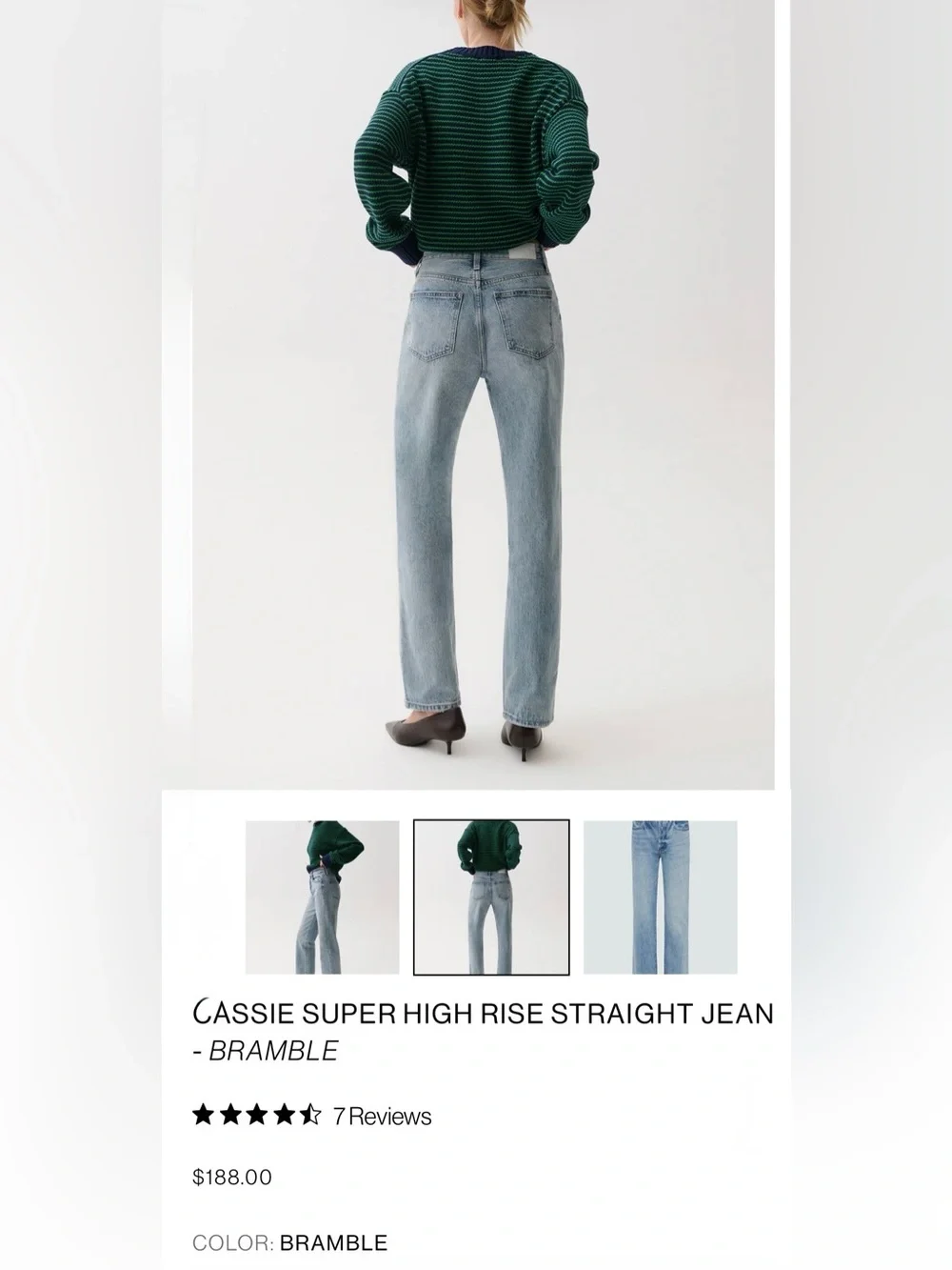 NEW PISTOLA Cassie Super High Rise Straight Jeans Bramble - Picture 3 of 16